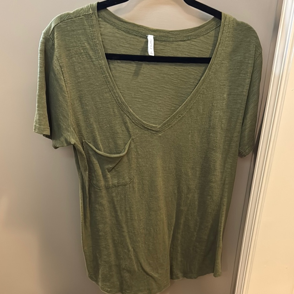 Z Supply Olive Green V-Neck Women's Top